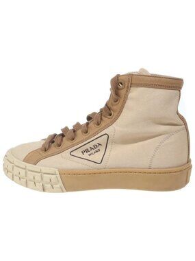 Prada High Cut Sneakers Beige